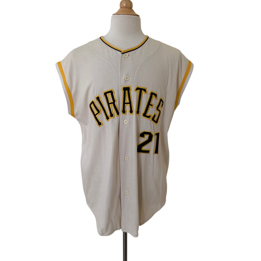 Starter VTG Authentic Pittsburgh Pirates Clemente #21 Cream Jersey Size XL
